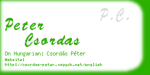 peter csordas business card